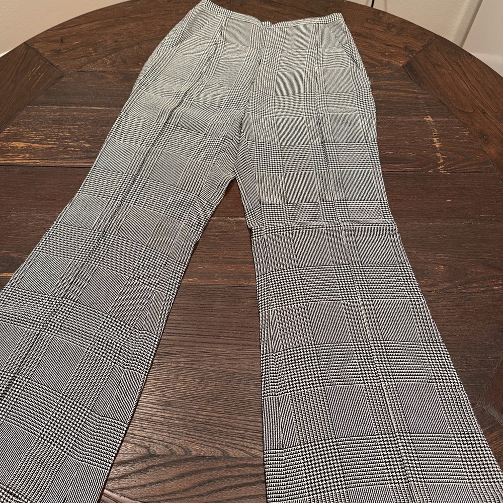 Khaite Houndstooth Jacquard Wide Leg Pants Trousers 0